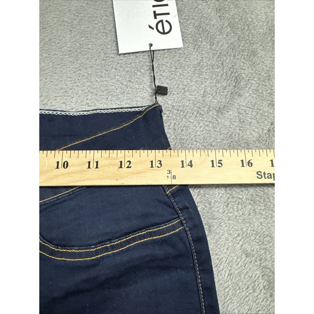 NWT Etica Women's Blue Mid Rise Jeans Front Zip Skinny Tapered Leg - Size 3 - - Picture 4 of 7